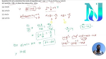 Let α and β be the roots of equation px2 + qx + r = 0, p ≠ 0. If p,q and r are in A.P. and 1/α +=
