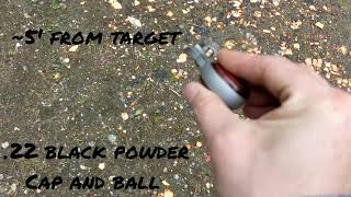 NAA Companion .22 Cap and Ball black powder revolver - shooting a full cylinder Resimi