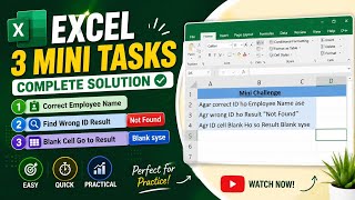 3 Excel Mini Tasks Every Beginner Must Learn ✅ | VLOOKUP + IFERROR Trick