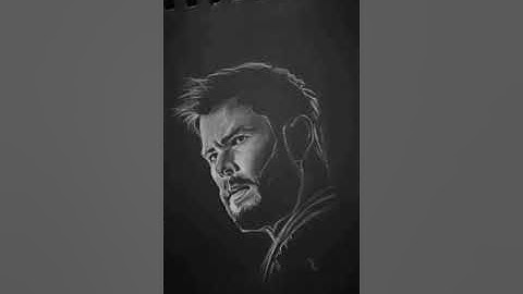 Black and White drawing|Thor hero Chris Hemsworth  drawing #art#draw#drawing#shorts
