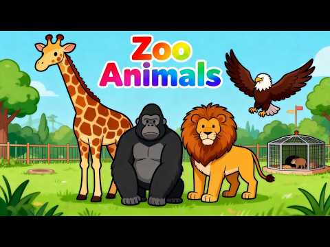 Zoo Animals Lion Tiger | Toddler Learning Videos | Educational Baby Cartoon | Kids Nursery Rhymes