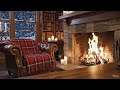 4K Cozy Library Ambience 📚 Fireplace & Gentle Snowfall for Deep Study