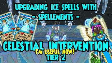 Wizard101: 👽❄️UPGRADING Ice SPELLS With SPELLEMENTS - CELESTIAL INTERVENTION Tier 2👽❄️