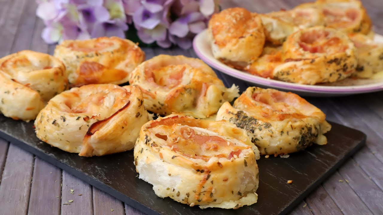 HOJALDRE RELLENO CON JAMON Y QUESO