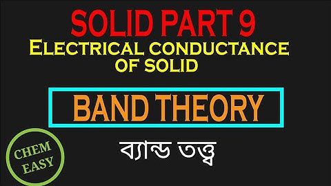 BAND THEORY, ELECTRICAL CONDUCTANCE OF SOLID in bangla