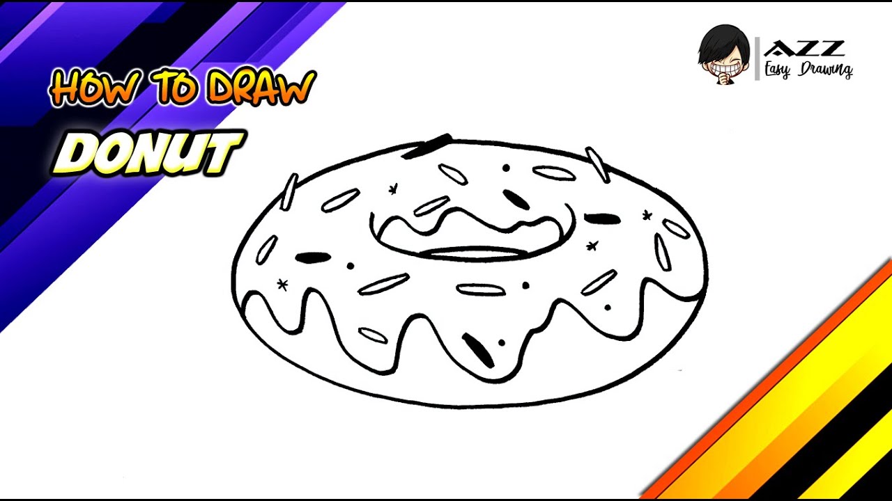 How to draw a Donut step by step - YouTube