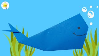 Origami Papier Wal falten | Kinder basteln mit Papier | Papier Wal | einfache Anleitung für Kinder