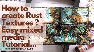 How to create rusty Mixed media Panel | step by step easy making tutorial