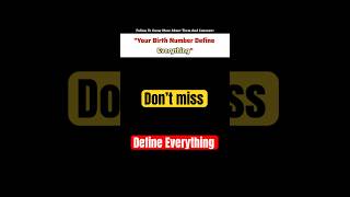 Your Birth number define everything #shorts#astrologyandnumerology