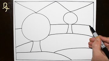 Daily Line Illusion | Tree Landscape 3D Abstract Pattern / Spiral Drawing / Satisfying and Relaxing