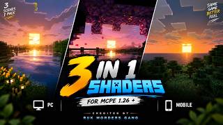 TOP 3-IN-1 MINECRAFT BEDROCK SHADERS 1.26+! 🌅 60 FPS on Low-End Mobile & PC