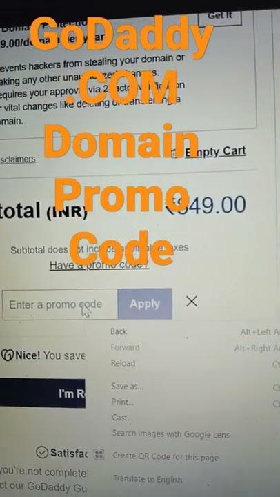 GoDaddy .com Domain Promo Code. Limited time only. #godaddy #domain #comment #promocodes