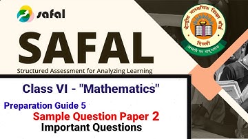 SAFAL Class 6 Maths Question Paper with Answer #safalmaths #class6safal #safalquestionpaper 
