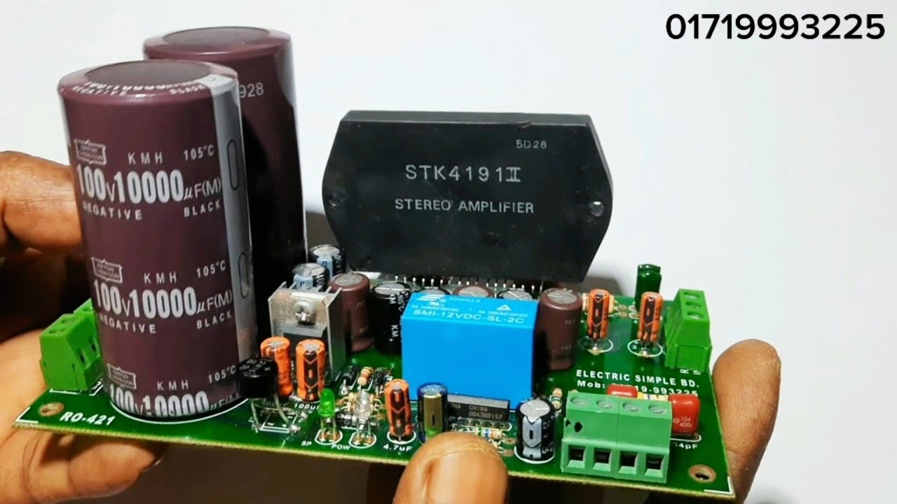 stk 4191 stereo power audio amplifier and  speaker portection circuit connection