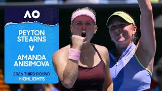 Peyton Stearns v Amanda Anisimova Highlights | Australian Open 2026 Third Round