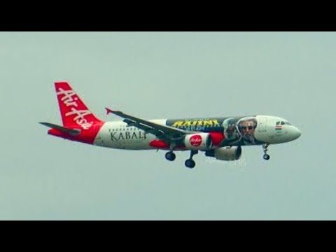 Rajinikanth Kabali livery Air Asia Airbus A320 landing and take-off at Surat International Airport