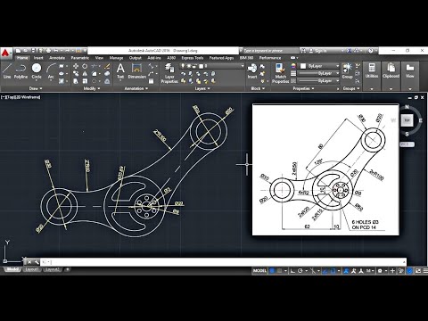 AutoCAD 2D Basic Drawing Practice Tutorial -14 - YouTube
