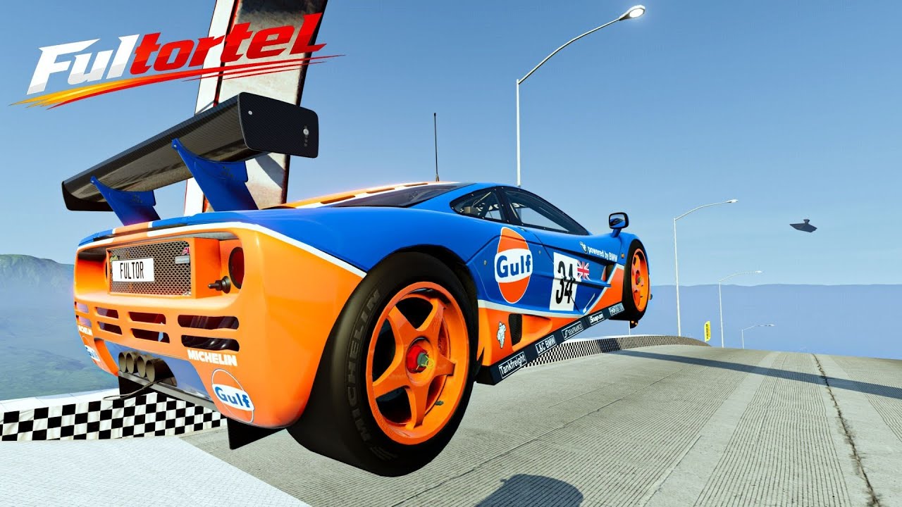 All Supercar Full Throttle Mega Ramp #2 - BeamNG Simulation