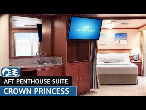 Crown Princess Aft Penthouse Suite walkthrough tour