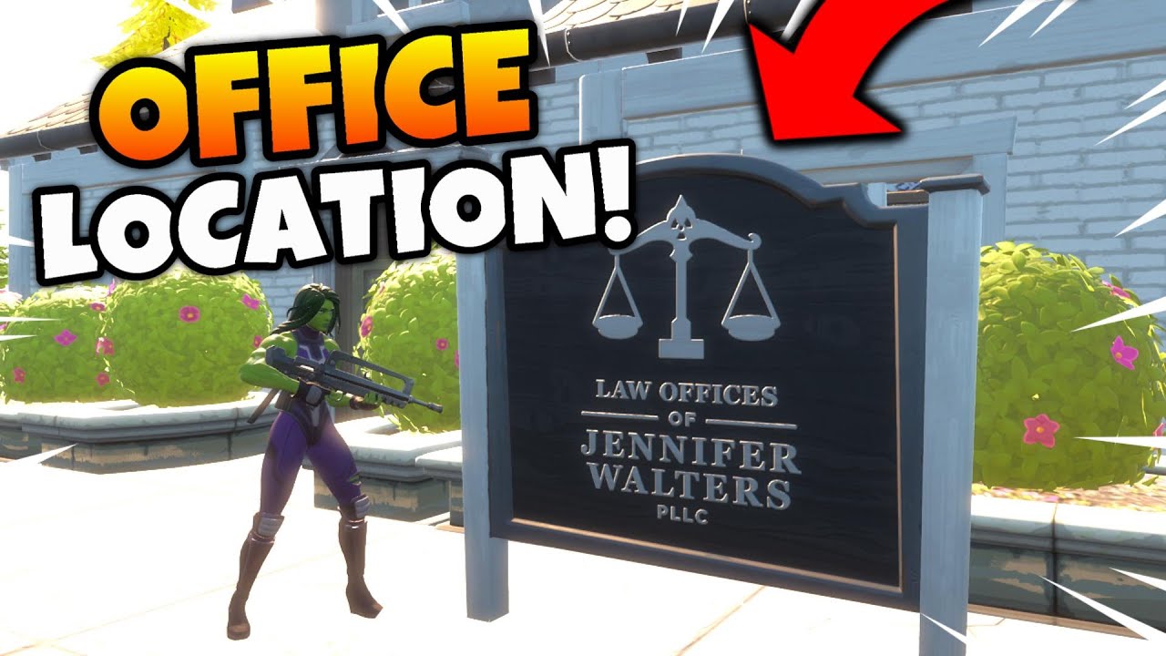 Fortnite Jennifer Walters Office Location Guide Fortnite Awakening Challenges She Hulk Season 4 Youtube