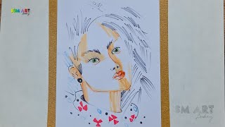 Abstract Split-Face Portrait Drawing Tutorial | SSM Art
