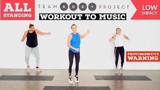 100% Low impact, all standing, FUN cardio workout to music! ALL fitness levels. screenshot 4