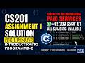 CS201 Assignment 1 Solution Spring 2026 | 100% Correct by Vu Bright Sparks