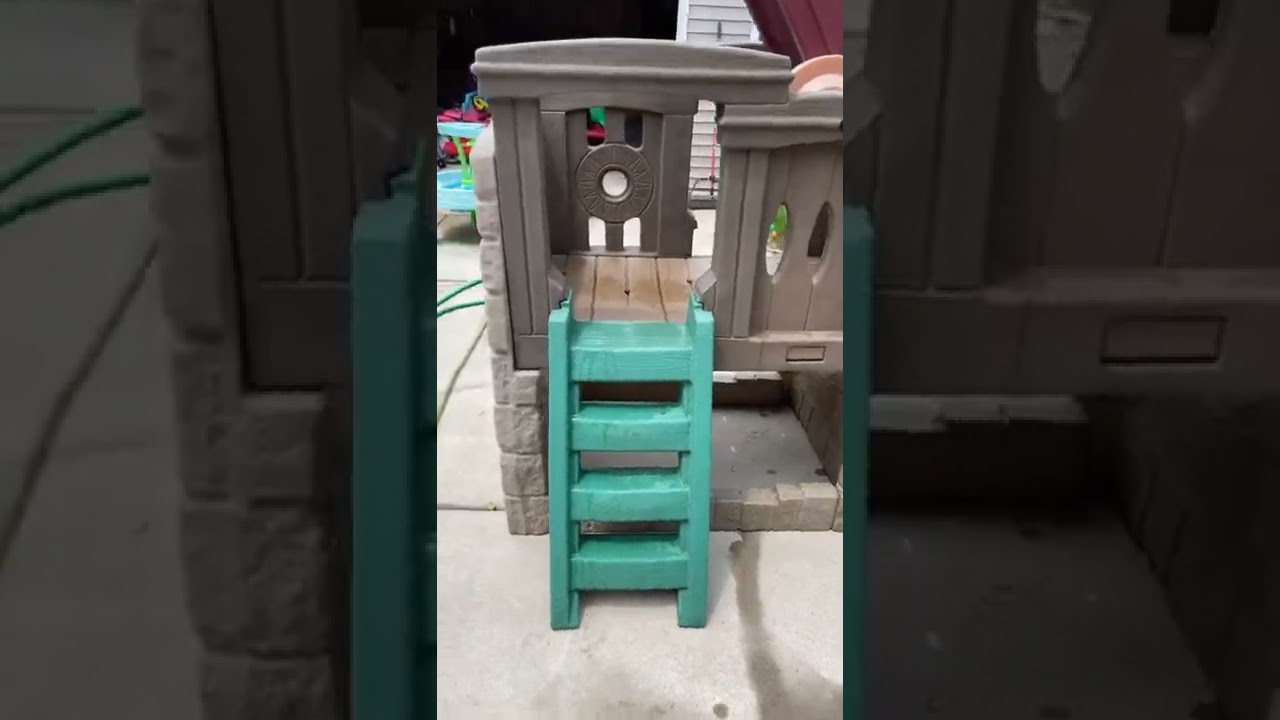 Step 2 backyard climber turned into a pool slide.  I used a thick conduit pipe.