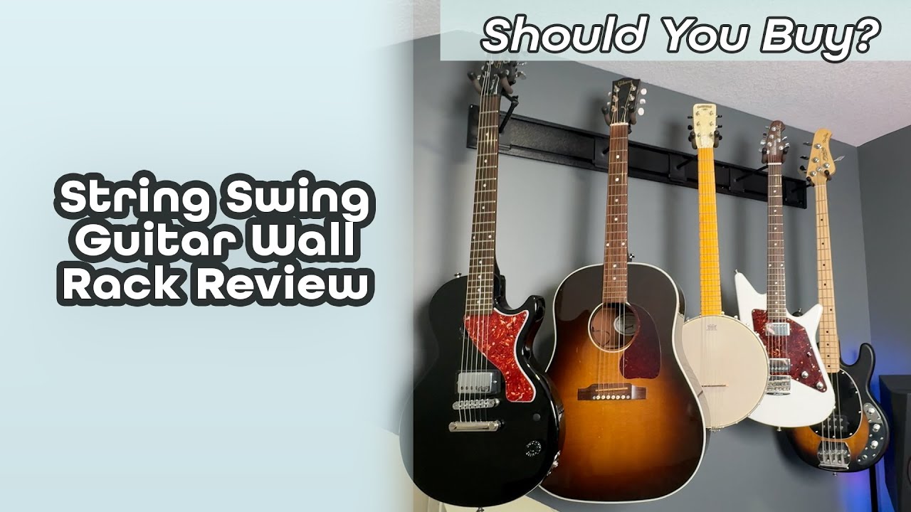 Review of the String Swing 5 Guitar Wall Rack With Slatwall Rail