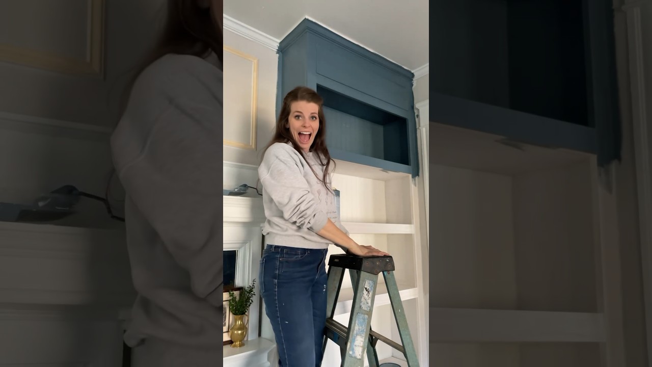 ADDING COLOR TO THE BUILT-IN BOOKSHELVES! 🤯🙌✨ 