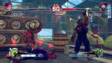 Super Street Fighter 4: Arcade Edition (Evil Ryu vs. Akuma) CPU Test Fight