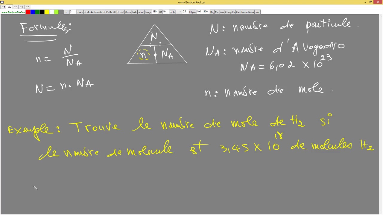 Comment Calculer La Quantité De Matière En Mol