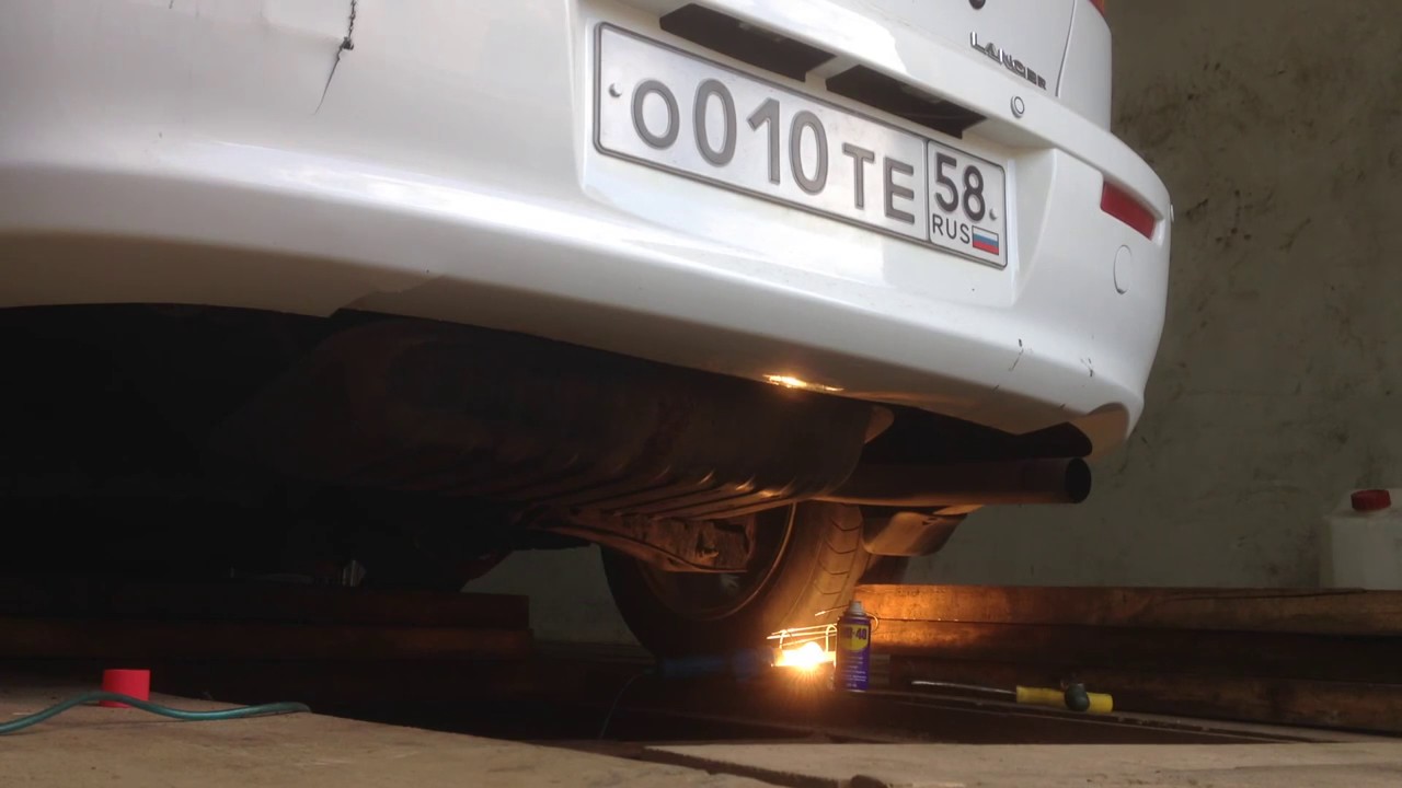 Звук выхлопа без катализатора и глушителя Lancer X sound - YouTube