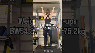 加重懸垂BW54.8+20.4kg=75.2kg #加重懸垂 #懸垂 #懸垂女子 #pullups #weightedpullups