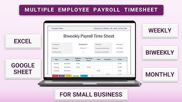 Employee Payroll Timesheet Excel & Google Sheet Template | Weekly, Biweekly, Monthly |Small Business