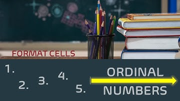 Excel - Format cells - ORDINAL NUMBERS