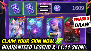 CLAIM MORE TOKENS !! DRAW NEXUS SEA (PHASE 2) | CAN WE GET LEGEND OR 11.11 SKIN?! - MLBB