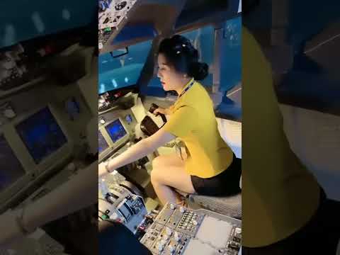 Chinese Cute Girls Airplane Pilot Driving Tha Airplane #ytshorts #shortsvideo #shorts #shorts
