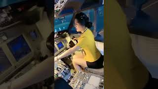 Chinese Cute Girls Airplane Pilot Driving Tha Airplane #ytshorts #shortsvideo #shorts #shorts