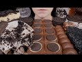 ASMR MUKBANG | Oreo Milka Chocolate Candy Bar, Oreo Cheesecake &amp; Oreo Ice Cream Cookie Sandwich Cone