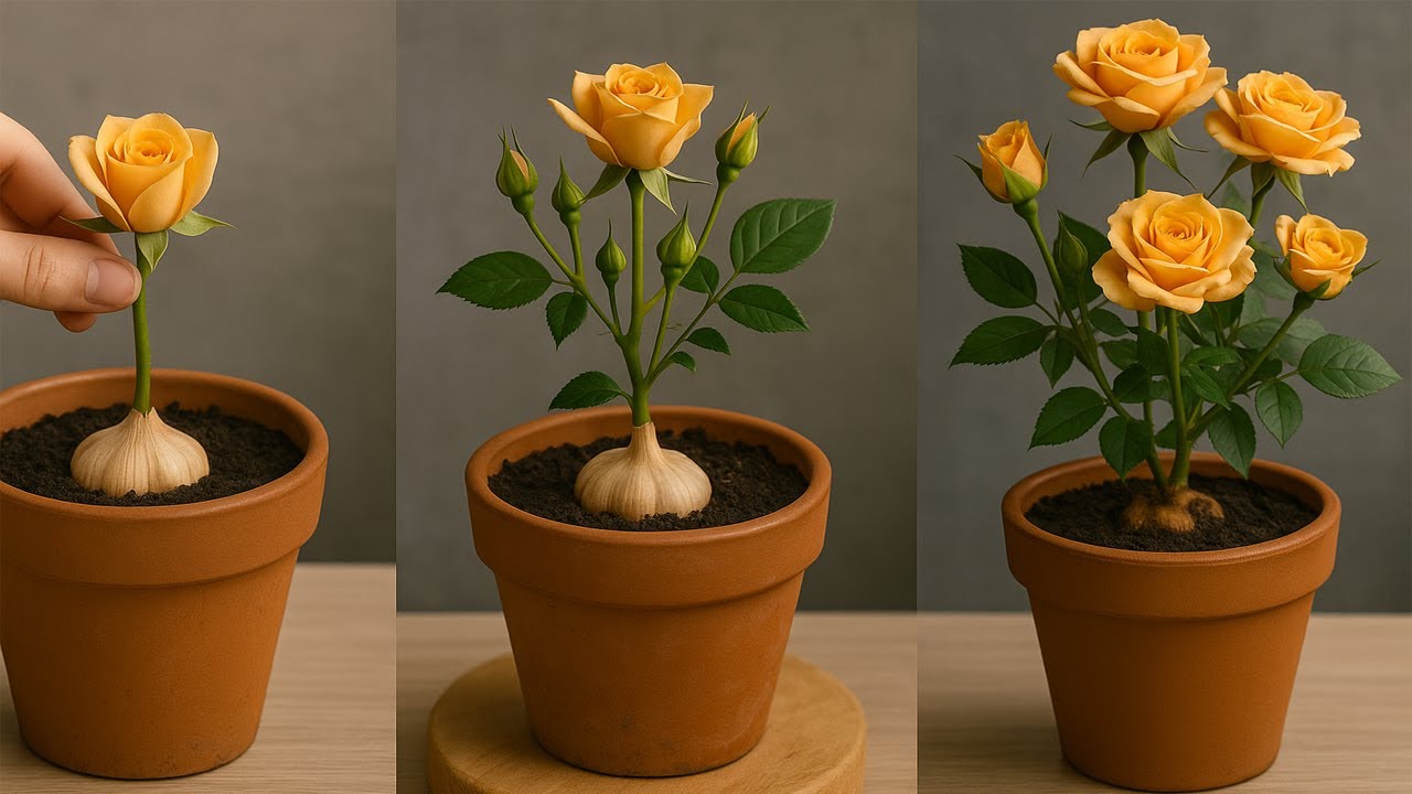 Сделай это быстро! Ветка розы внезапно укоренилась и дала ростки всего за одну ночь!