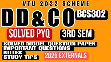 SOLVED PREVIOUS YEAR QUESTION PAPER, MODEL QP, NOTES, MOST IMPORTANT QUESTIONS OF DDCO VTU 2025 3RD