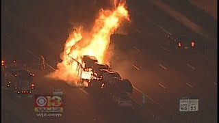 Tractor-Trailer Carrying Multiple Cars In Rosedale Catches Fire