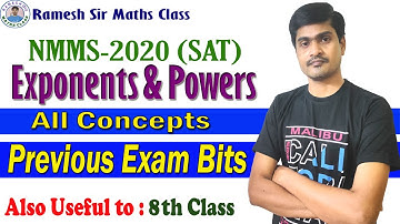 NMMS 2020 I Maths I Exponents & Powers I All Concepts & Previous Examination Bits I Ramesh Sir Maths