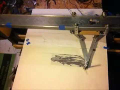 Drawing Machine v04 - Processing / Arduino Serial Com - Radial & Linear Image Plotter