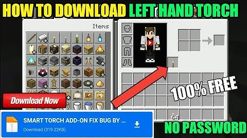 LEFT HAND TORCH IN MINECRAFT PE 1.19 & 1.20 | How To Download Torch Mod