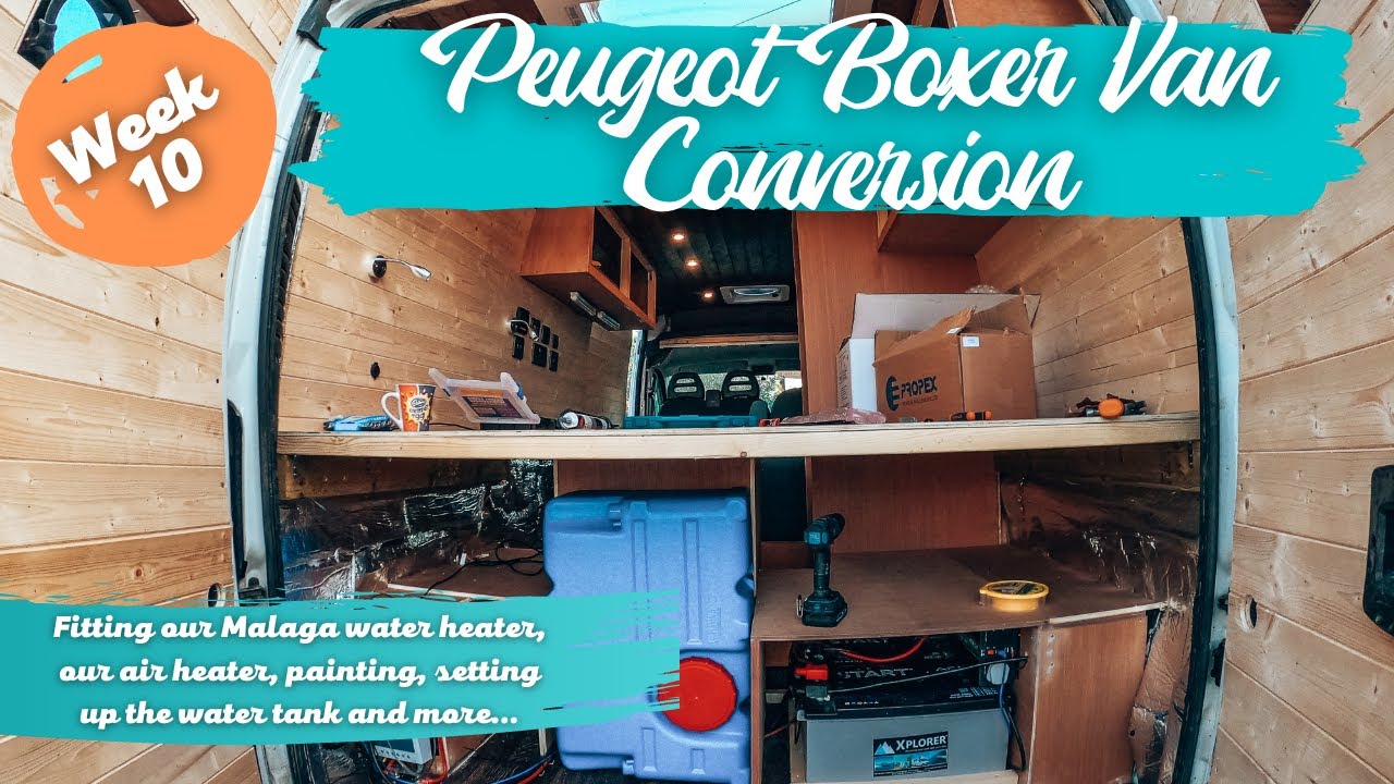 Fitting our Malaga 5e Water Heater u0026 starting to paint the van| PEUGEOT  BOXER VAN CONVERSION WEEK 10 - YouTube