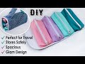 DIY FOLDING TRAVEL MAKE-UP BAG TUTORIAL Jeans Recycle Idea