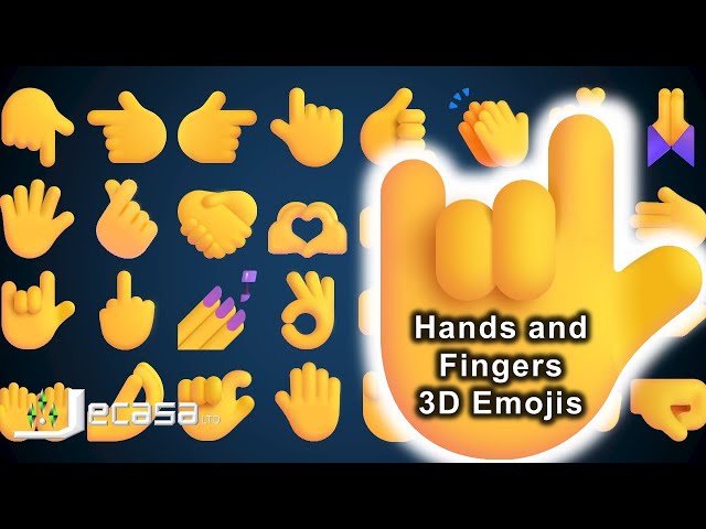 3D Emojis Part 3 - Hands and Fingers | Signs | Fluent Emojis | English Vocabulary class=