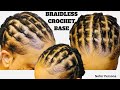 Rubber Band Crochet Base for Thin Hair || Prep Hair For Crochets || Crochet Base for Thin Edges